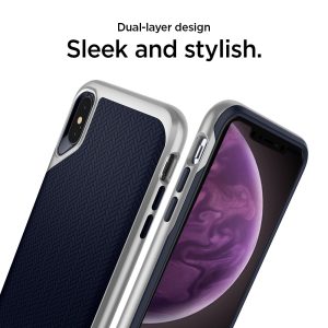 Spigen iPhone XS Max Case Neo Hybrid Satin Silver 065CS24840 - Image 9