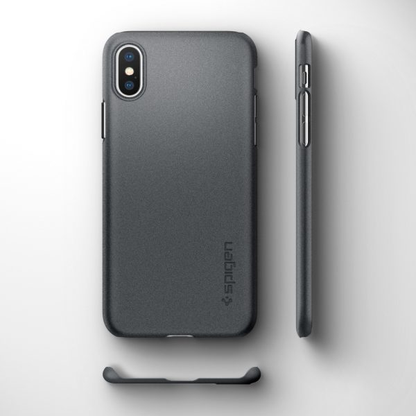 Spigen iPhone XS Max Case Thin Fit Graphite Gray 065CS24825 - Image 6