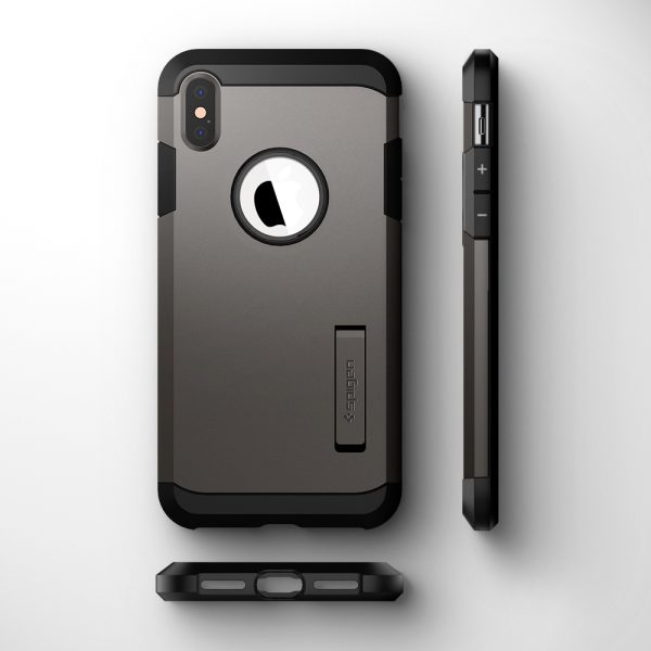 id_ip65_tough_armor_gunmetal_05 Spigen iPhone XS Max Case Tough Armor Gunmetal (Ver.2) 065CS25131 - Image 5