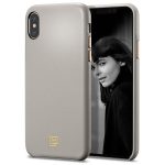 Spigen iPhone XS/ iPhone X Case La Manon câlin Oatmeal Beige (Leather Case) 063CS25322
