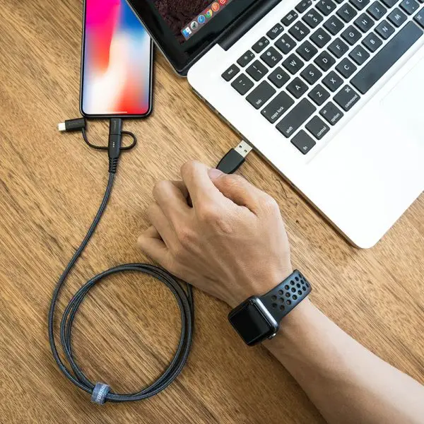 Tronsmart 3 in 1 MFi Certified Lightning - USB Type C - Micro USB Braided Premium Cable - 4 Feet - LAC10 - Image 4