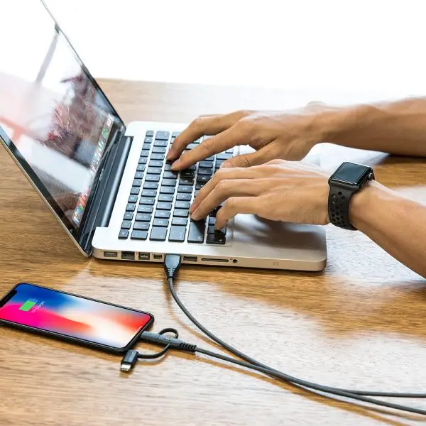 Tronsmart 3 in 1 MFi Certified Lightning - USB Type C - Micro USB Braided Premium Cable - 4 Feet - LAC10 - Image 3