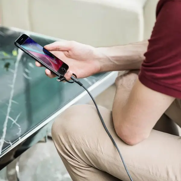 Tronsmart 3 in 1 MFi Certified Lightning - USB Type C - Micro USB Braided Premium Cable - 4 Feet - LAC10 - Image 2