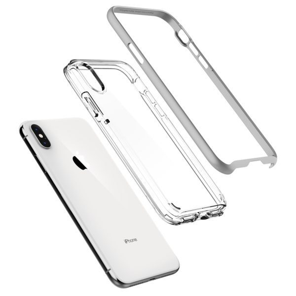 iPhone XS / iPhone X Case Neo Hybrid Crystal Satin Silver by Spigen 063CS24925 - Image 5