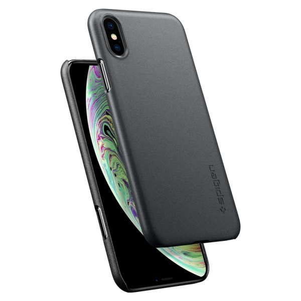 iPhone XS - iPhone X Case Thin Fit Graphite Gray by Spigen 063CS24905 - Image 8