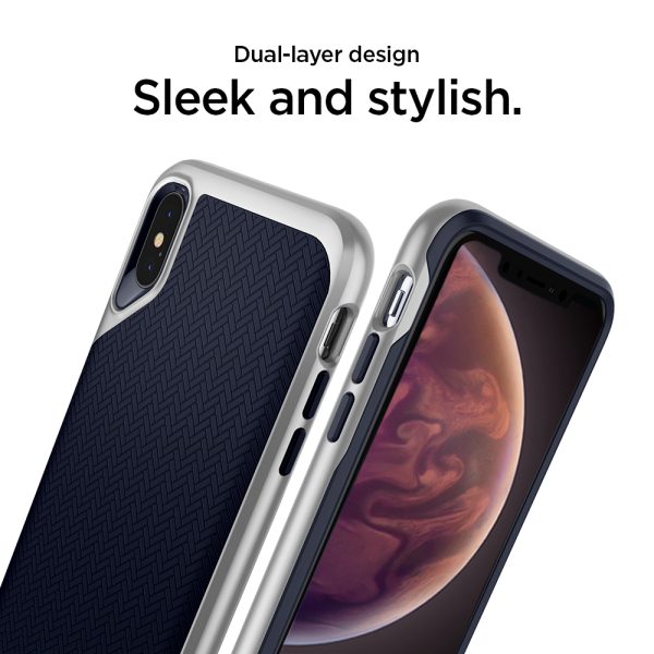 iPhone XS Case Neo Hybrid Satin Silver by Spigen 063CS24920 - Image 6