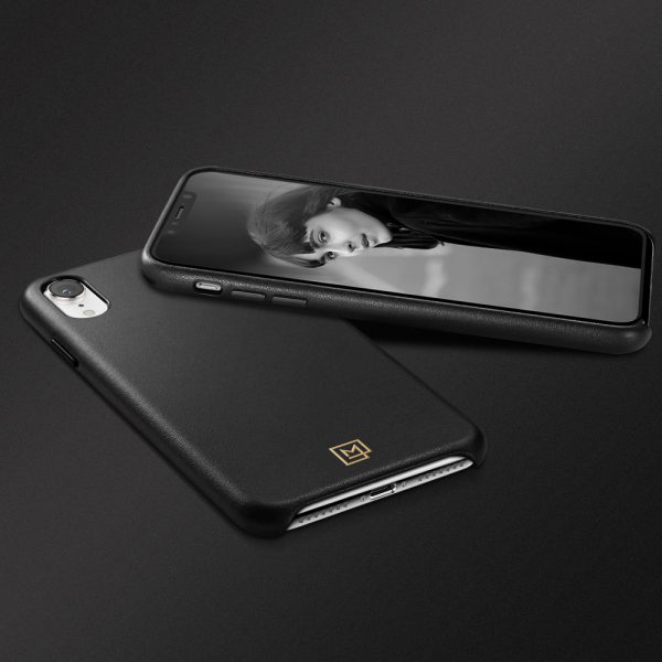 iPhone XR Case La Manon câlin Chic Black Leather Case by Spigen 064CS25089 - Image 2