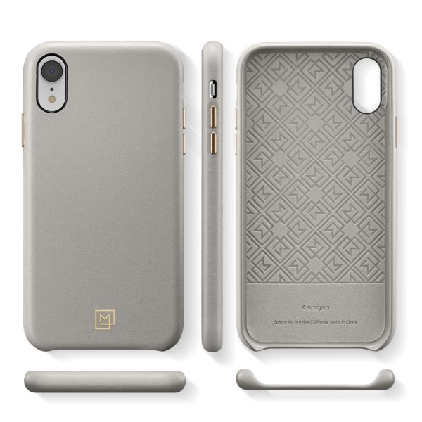 iPhone XR Case La Manon câlin Oatmeal Beige Leather Case by Spigen 064CS25090 - Image 4
