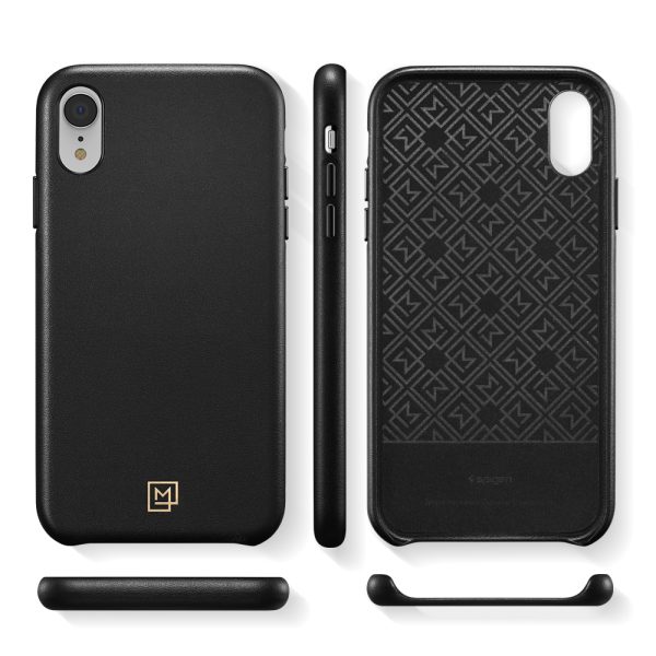 iPhone XR Case La Manon câlin Chic Black Leather Case by Spigen 064CS25089 - Image 4