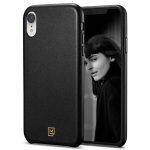 iPhone XR Case La Manon câlin Chic Black Leather Case by Spigen 064CS25089