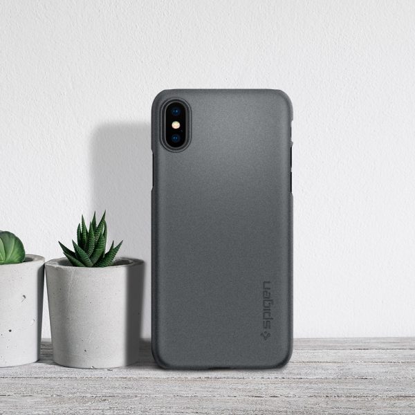 iPhone XS - iPhone X Case Thin Fit Graphite Gray by Spigen 063CS24905 - Image 2