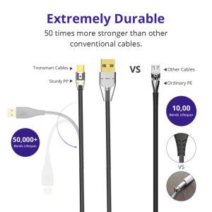 3 PACK Bundle - Tronsmart MUC04G Premium Micro USB Cable 1 Pack with Gold-Plated Connectors - 3 feet - Image 10