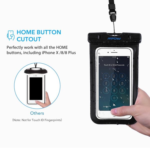 Universal Waterproof Pouch Case by MPOW - 2 PACK (1 Black + 1 White) - Image 3