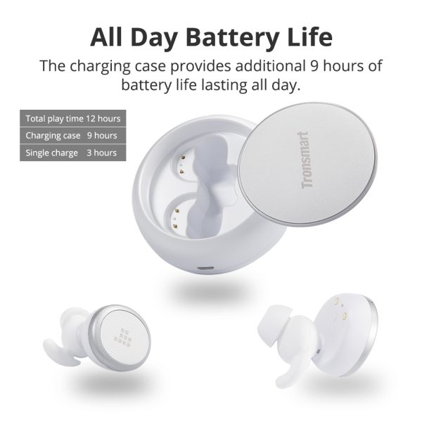 Tronsmart Encore Spunky Buds True Wireless Earphones with Charger Box - White - Image 7