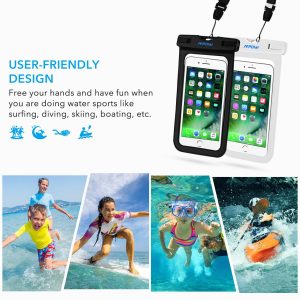 Universal Waterproof Pouch Case by MPOW - 2 PACK (1 Black + 1 White) - Image 7