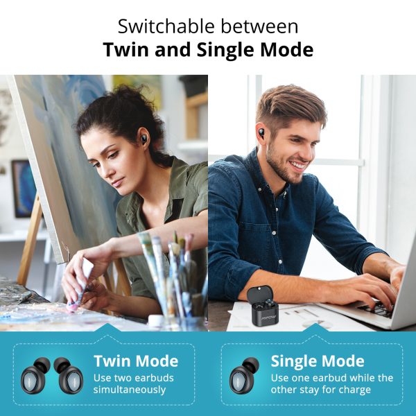 T2 True Wireless Earphones - BT 5.0 - CVC 6.0 with Charging Box - 10 Hour Battery - Image 3