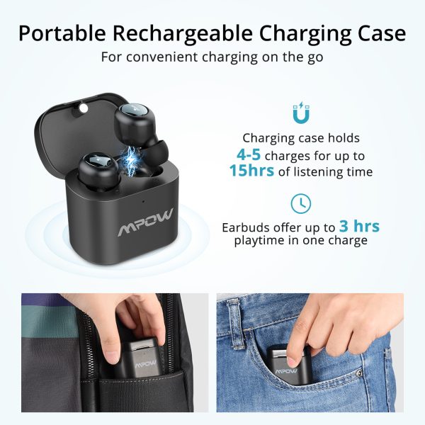 T2 True Wireless Earphones - BT 5.0 - CVC 6.0 with Charging Box - 10 Hour Battery - Image 4