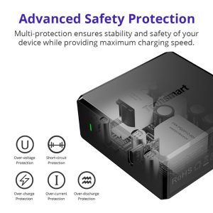 Tronsmart 60W USB-C Power Delivery 3.0 Wall Charger - WCP02 - US Foldable Plug - BB - Image 5