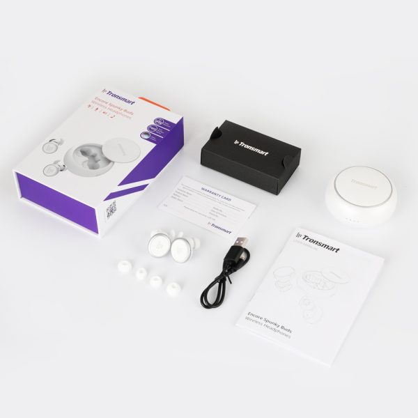 Tronsmart Encore Spunky Buds True Wireless Earphones with Charger Box - White - Image 9