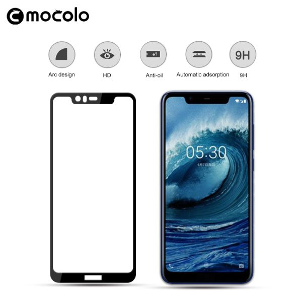 Nokia 5.1 Plus Glass Protector Edge to Edge Tempered 3D – Black - Image 4