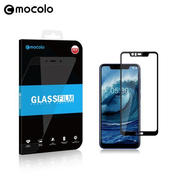 Nokia 5.1 Plus Glass Protector Edge to Edge Tempered 3D – Black - Image 8