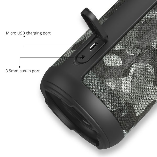 Tronsmart T6 Bluetooth 25 Watt Dual-Driver 15 Hours Playtime 360 Degree Surround Sound Wireless Speaker with Deep Bass - Camouflage Black - Image 9