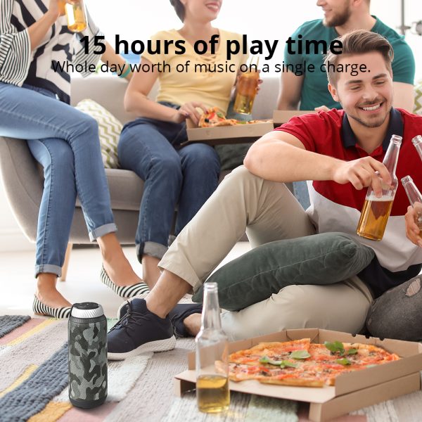 Tronsmart T6 Bluetooth 25 Watt Dual-Driver 15 Hours Playtime 360 Degree Surround Sound Wireless Speaker with Deep Bass - Camouflage Black - Image 2