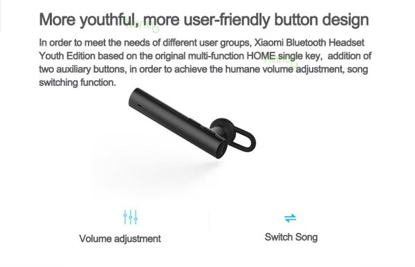 Xiaomi Bluetooth Earphone Mi youth basic Headphone Wireless Cell Phone Headsets Build-in Mic - Black - Image 5
