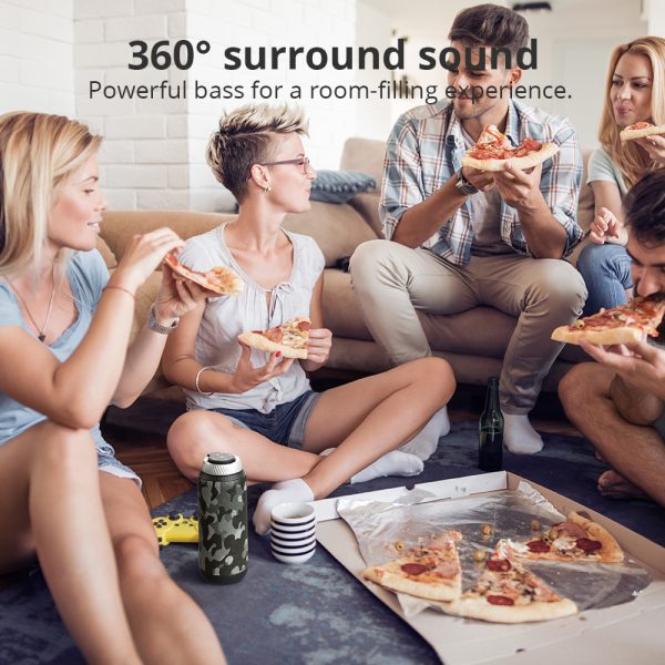 Tronsmart T6 Bluetooth 25 Watt Dual-Driver 15 Hours Playtime 360 Degree Surround Sound Wireless Speaker with Deep Bass - Camouflage Black - Image 5