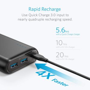 Anker PowerCore Speed 20000mAh Qualcomm Quick Charge 3.0 & PowerIQ Portable Charger, - A1278H11 - Image 7