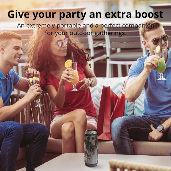 Tronsmart T6 Bluetooth 25 Watt Dual-Driver 15 Hours Playtime 360 Degree Surround Sound Wireless Speaker with Deep Bass - Camouflage Black - Image 7