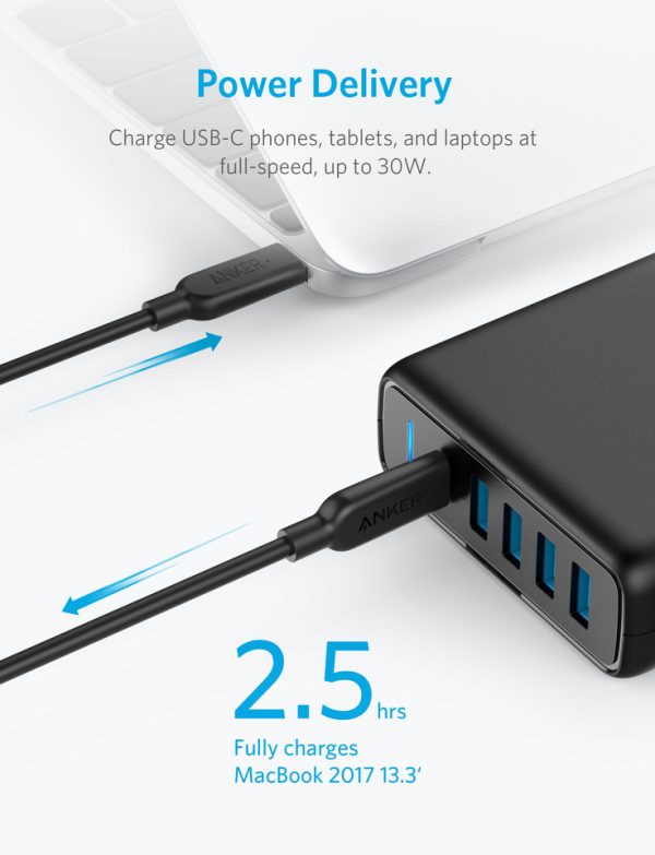 Anker PowerPort I PD with 1 PD & 4 PowerIQ - Black - A2056K11 - Image 2