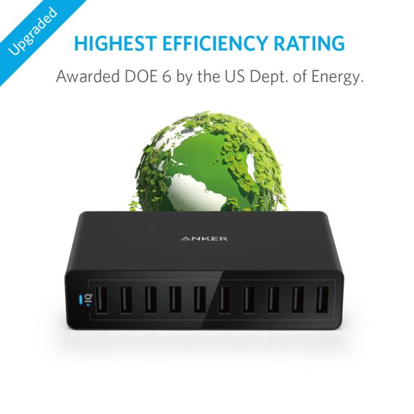 Anker PowerPort 10 -60W 10 Port USB Charger - Black  - A2133J11 - Image 4