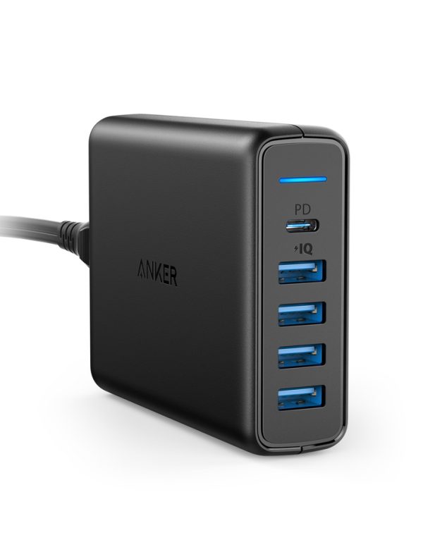 Anker PowerPort I PD with 1 PD & 4 PowerIQ - Black - A2056K11 - Image 1
