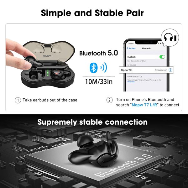 mpbh334ab_us_b1_v01__gM83W T7 - A4 True Wireless Earphones - BT 5.0 - CVC 6.0 with Charging Box - 21 Hours Battery by MPOW - BMBH334B - Image 8