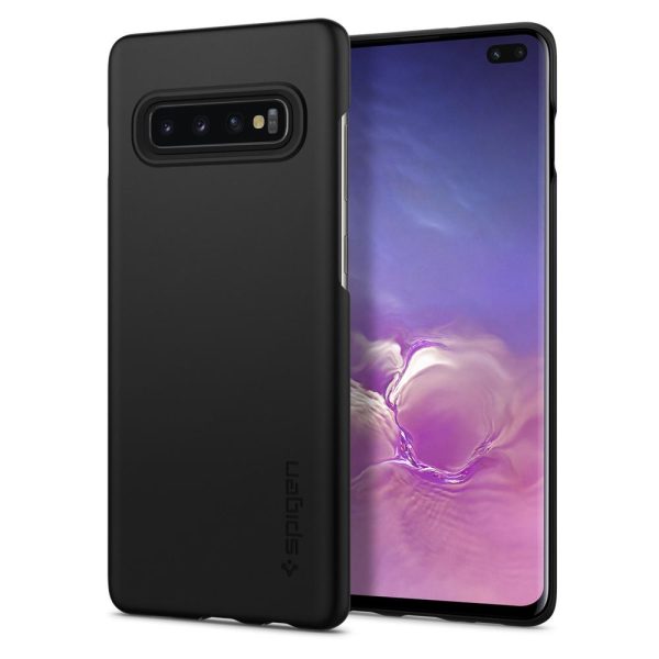 title_galaxy_s10_plus_tf_blk_2048x2048 Spigen Galaxy S10 Plus Case Thin Fit Black 606CS25756 - Image 1