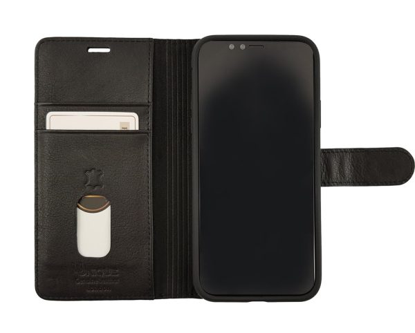 uuipxslf001_-_open_view_1024x1024 Uunique iPhone X/Xs Protective Original Genuine Leather Folio Wallet Black - Image 3