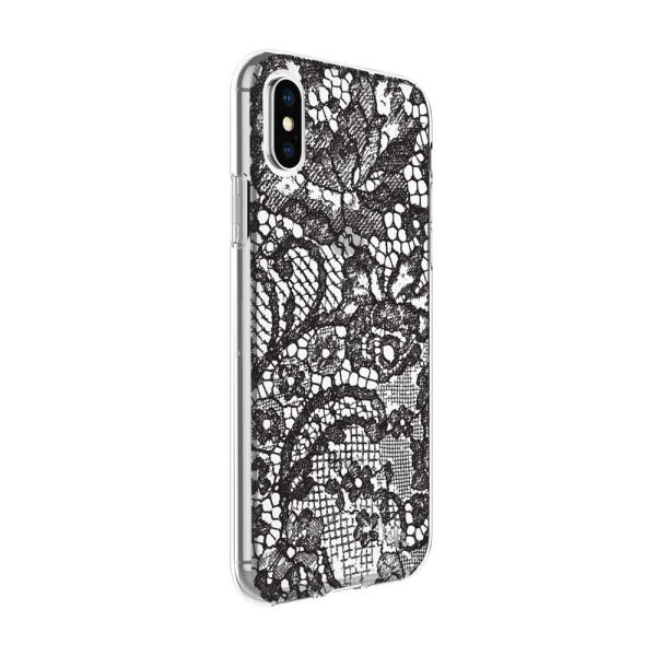 KENDALL + KYLIE Protective Printed Case for iPhone X / XS - Lace Print Black Foil/Translucent Black - Image 6