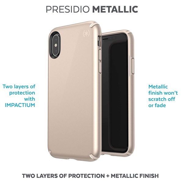 81amIjoyNwL._SL1500_ Speck Products Presidio Metallic iPhone Xs/iPhone X Case, Gold Metallic/Gold - Image 2