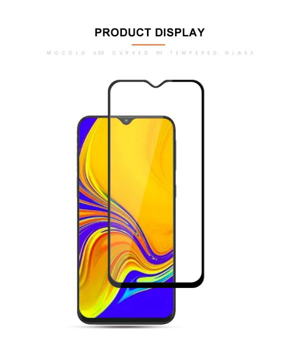 Galaxy A30 - Galaxy A50 - Galaxy A20 Glass Protector 3D Full Glue Edge to Edge Tempered - Black - Image 2