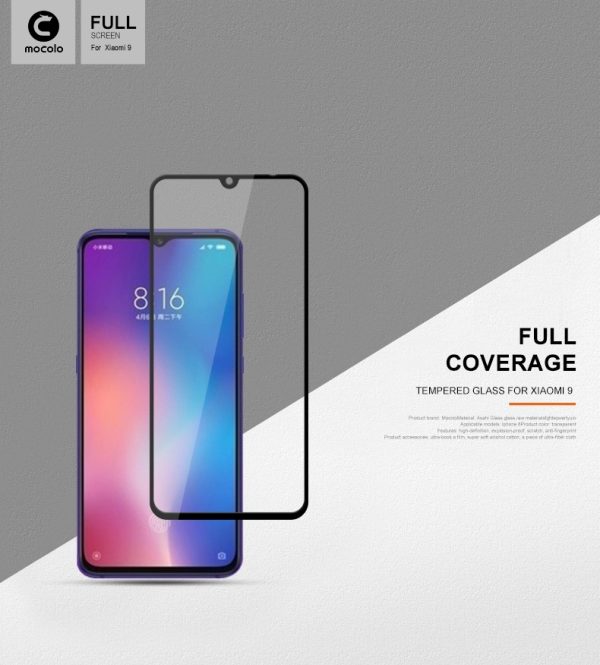 Xiaomi Mi 9 3D Glass Protector Full Glue Edge to Edge Tempered - Black - Image 2