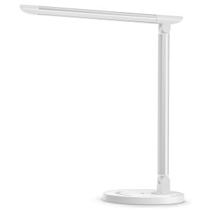 LED Lamp Desk Eye-caring Table Dimmable Office Lamp with USB for Charging by Taotronics - White - TT-DL13