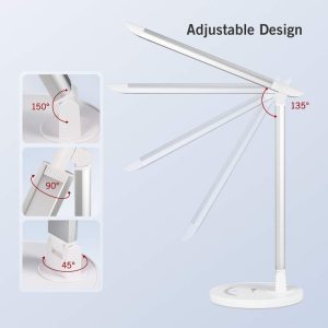 LED Lamp Desk Eye-caring Table Dimmable Office Lamp with USB for Charging by Taotronics - White - TT-DL13 - Image 3
