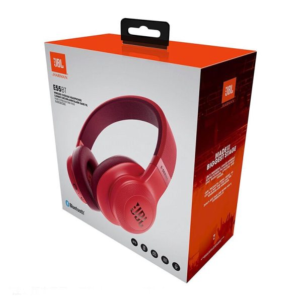 JBL Over-Ear Wireless Headphones Red- E55BT - Image 2