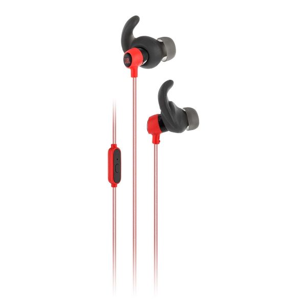 JBL Reflect Mini In-Ear Headphones 3.5mm Stereo Wired Sweatproof Earbud with 1 Button Remote and Mic - Red - REFMINIRED - Image 1