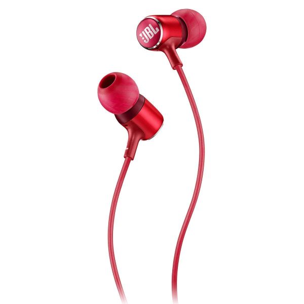 JBL Live 100 In-Ear Headphones with In-Line Microphone and Remote - Red - Image 1