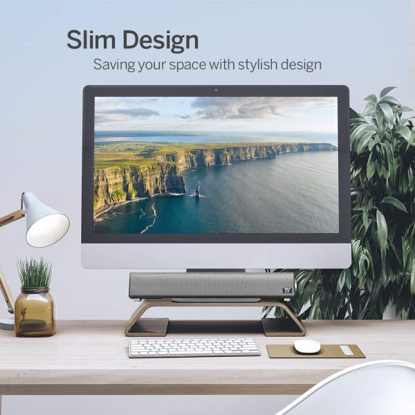 TaoTronics Computer Speakers, Wired Computer Sound Bar, Stereo USB Powered Mini Soundbar Speaker - TT-SK018 - Image 6