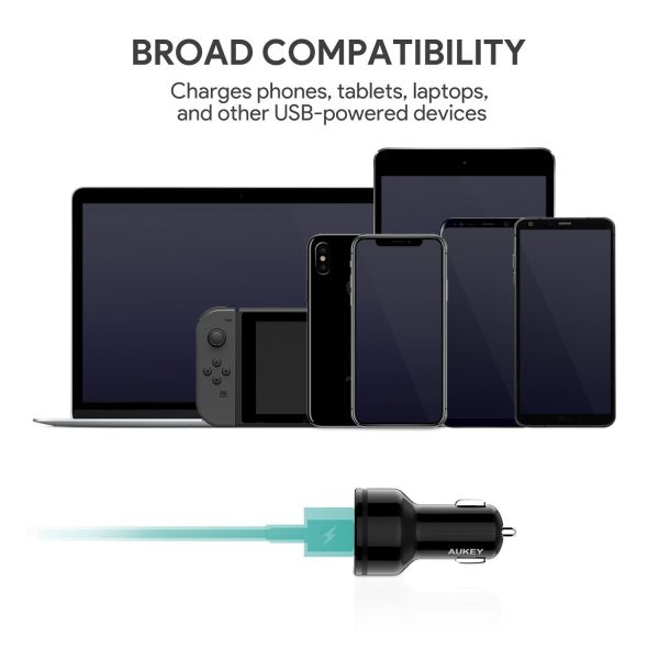 AUKEY Car Charger with Power Delivery, 27W USB-C & 5V/2.4A USB Dual Port Output - CC-Y7 - Image 7