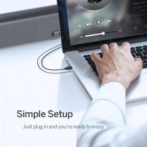 TaoTronics Computer Speakers, Wired Computer Sound Bar, Stereo USB Powered Mini Soundbar Speaker - TT-SK018 - Image 2