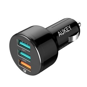 AUKEY Car Charger with Quick Charge 3.0 & 2 USB Ports - CC-T11